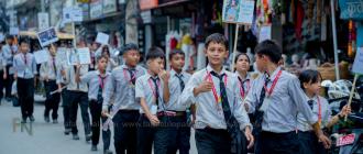 बेलबारीमा गुरुकुल शिक्षा सदनका विद्यार्थीहरूले प्यालेस्टाइनको समर्थनमा र्‍याली 