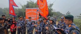 सशस्त्र प्रहरीको झण्डा मार्चपास पुग्यो सुनसरी